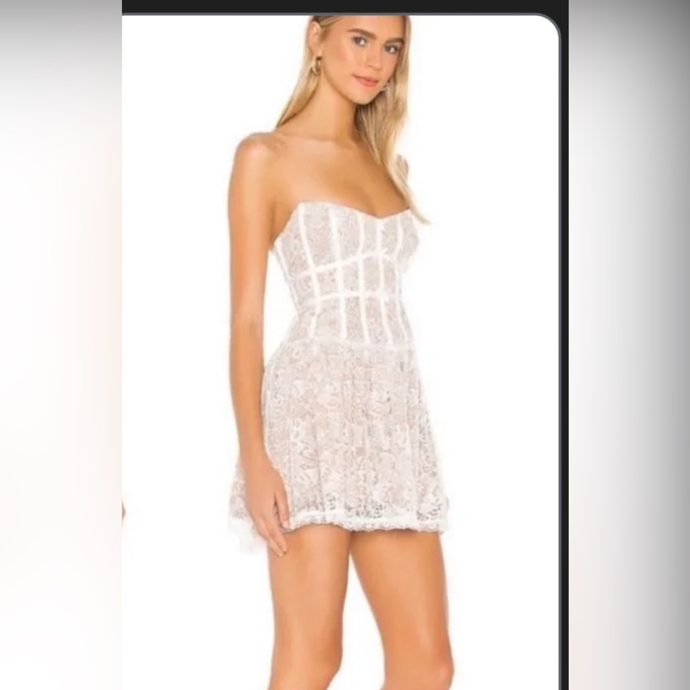 For Love And Lemons Pink Lace Mini Dress